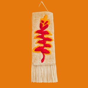 Tufted Wall Hanging Decor Boho Handmade Sculpted 3D Fiber Art